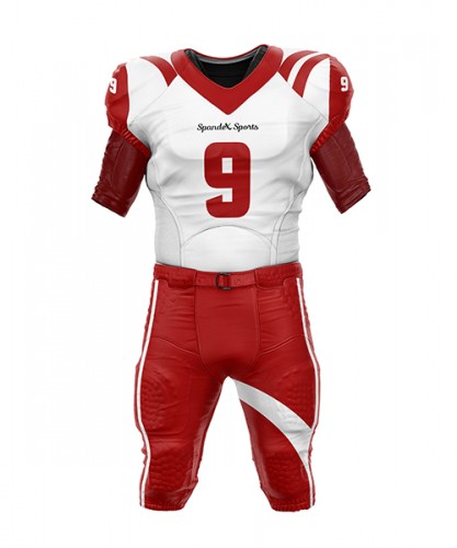 Spandex Sports makes high Quality Custom football uniforms, design your own using the pro look uniform customizer.