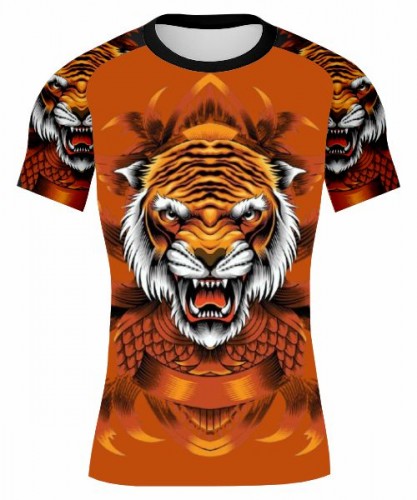 Custom Monstrous Tiger Rash Guard - UV Protection & High-Performance Surfwear