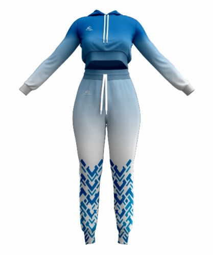 Custom Cloud White Crop Hoodie Set | Soft & Stylish Loungewear