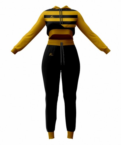 Custom Urban Casual Crop Tracksuit Trendy Two Piece Set