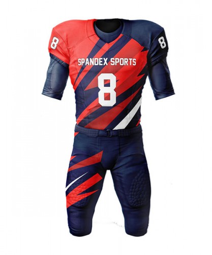 Rep your favorite team and player on game day with Spandex Sports manufactured American Football Jerseys for men, women and kids.